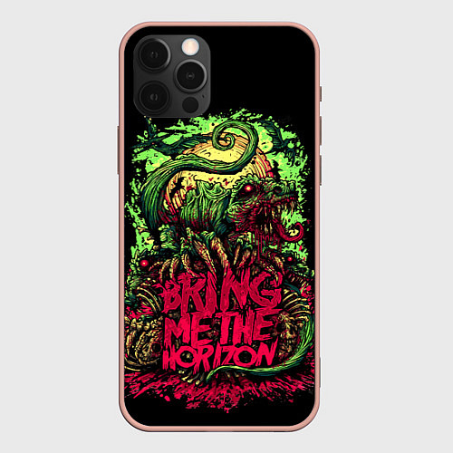 Чехол iPhone 12 Pro Max Bring me the horizon dinosaurs / 3D-Светло-розовый – фото 1