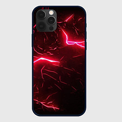 Чехол для iPhone 12 Pro Max Красные молнии, цвет: 3D-черный