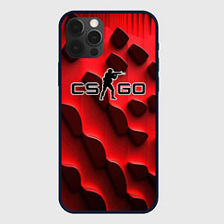 Чехол для iPhone 12 Pro Max CS GO black red abstract, цвет: 3D-черный