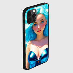 Чехол для iPhone 12 Pro Max Девушка на фоне бирюзовых волн, цвет: 3D-черный — фото 2