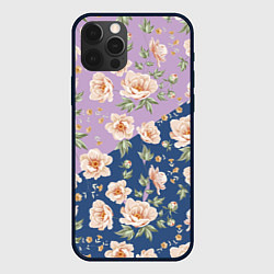 Чехол для iPhone 12 Pro Max Розовые пионы паттерн, цвет: 3D-черный