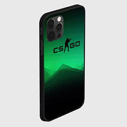 Чехол для iPhone 12 Pro Max CS GO green black background, цвет: 3D-черный — фото 2