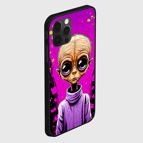 Чехол iPhone 12 Pro Max Alien - comics art style / 3D-Черный – фото 2