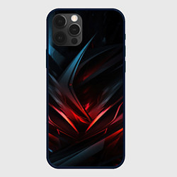 Чехол для iPhone 12 Pro Max Black red abstract, цвет: 3D-черный