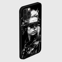 Чехол для iPhone 12 Pro Max Девушка кибергот, цвет: 3D-черный — фото 2