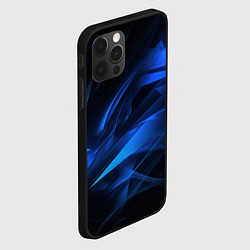 Чехол для iPhone 12 Pro Max Black blue texture, цвет: 3D-черный — фото 2