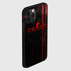 Чехол для iPhone 12 Pro Max CS GO black red brushes, цвет: 3D-черный — фото 2