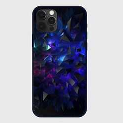 Чехол для iPhone 12 Pro Max Синие осколки, цвет: 3D-черный
