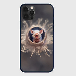 Чехол для iPhone 12 Pro Max Мордочка забавного поросёнка, цвет: 3D-черный