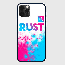Чехол для iPhone 12 Pro Max Rust neon gradient style: символ сверху, цвет: 3D-черный
