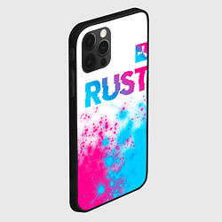 Чехол для iPhone 12 Pro Max Rust neon gradient style: символ сверху, цвет: 3D-черный — фото 2
