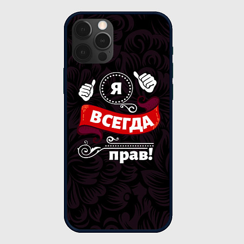 Чехол iPhone 12 Pro Max Я всегда прав / 3D-Черный – фото 1