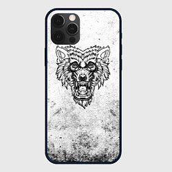 Чехол для iPhone 12 Pro Max Черно-белый злой волк, цвет: 3D-черный