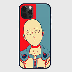 Чехол для iPhone 12 Pro Max Saitama hero face, цвет: 3D-черный