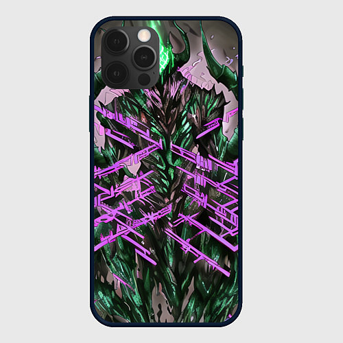 Чехол iPhone 12 Pro Max Фиолетовый элементаль киберпанк / 3D-Черный – фото 1