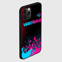 Чехол для iPhone 12 Pro Max Warframe - neon gradient: символ сверху, цвет: 3D-черный — фото 2