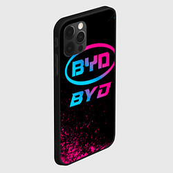 Чехол для iPhone 12 Pro Max BYD - neon gradient, цвет: 3D-черный — фото 2