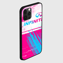 Чехол для iPhone 12 Pro Max Infiniti neon gradient style: символ сверху, цвет: 3D-черный — фото 2