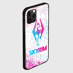 Чехол для iPhone 12 Pro Max Skyrim neon gradient style, цвет: 3D-черный — фото 2