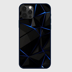Чехол для iPhone 12 Pro Max Black blue style, цвет: 3D-черный