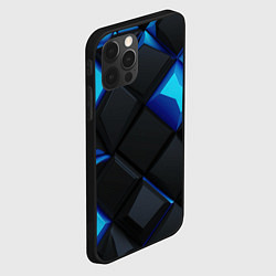 Чехол для iPhone 12 Pro Max Черные и синие плитки, цвет: 3D-черный — фото 2