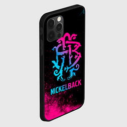 Чехол для iPhone 12 Pro Max Nickelback - neon gradient, цвет: 3D-черный — фото 2