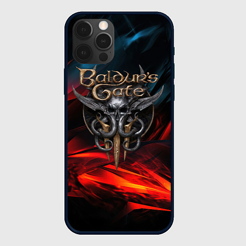 Чехол iPhone 12 Pro Max Baldurs Gate 3 logo / 3D-Черный – фото 1