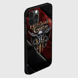 Чехол для iPhone 12 Pro Max Baldurs Gate 3 logo dark, цвет: 3D-черный — фото 2