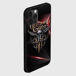 Чехол для iPhone 12 Pro Max Baldurs Gate 3 logo black red, цвет: 3D-черный — фото 2