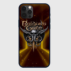 Чехол для iPhone 12 Pro Max Baldurs Gate 3 logo black gold, цвет: 3D-черный