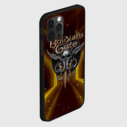 Чехол для iPhone 12 Pro Max Baldurs Gate 3 logo black gold, цвет: 3D-черный — фото 2