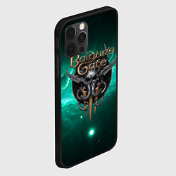 Чехол для iPhone 12 Pro Max Baldurs Gate 3 logo green, цвет: 3D-черный — фото 2