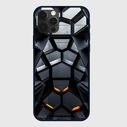 Чехол для iPhone 12 Pro Max Объемная черная конструкция, цвет: 3D-черный