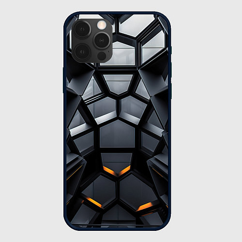 Чехол iPhone 12 Pro Max Объемная черная конструкция / 3D-Черный – фото 1