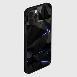 Чехол для iPhone 12 Pro Max Черные плиты с синим свечением, цвет: 3D-черный — фото 2