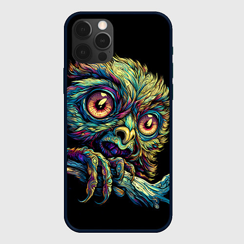 Чехол iPhone 12 Pro Max Психоделический тамарин / 3D-Черный – фото 1