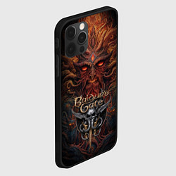 Чехол для iPhone 12 Pro Max Baldurs Gate 3 logo demon, цвет: 3D-черный — фото 2