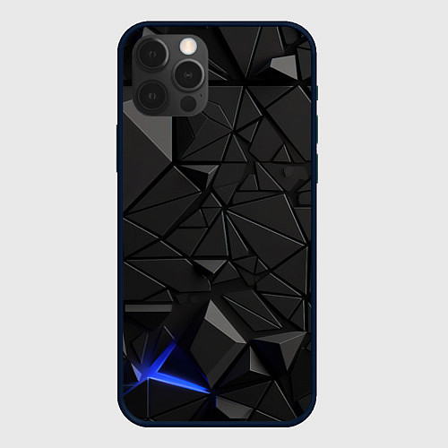 Чехол iPhone 12 Pro Max Черная объемная текстура / 3D-Черный – фото 1