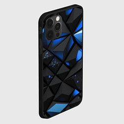 Чехол для iPhone 12 Pro Max Blue black texture, цвет: 3D-черный — фото 2