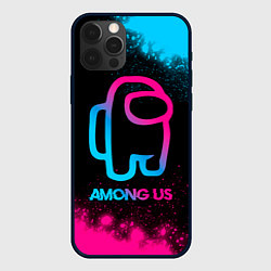 Чехол для iPhone 12 Pro Max Among Us - neon gradient, цвет: 3D-черный