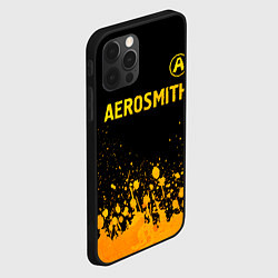 Чехол для iPhone 12 Pro Max Aerosmith - gold gradient: символ сверху, цвет: 3D-черный — фото 2
