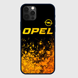 Чехол для iPhone 12 Pro Max Opel - gold gradient: символ сверху, цвет: 3D-черный