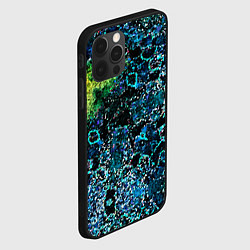 Чехол для iPhone 12 Pro Max Мозаичный узор в синих и зеленых тонах, цвет: 3D-черный — фото 2