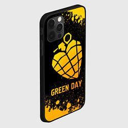 Чехол для iPhone 12 Pro Max Green Day - gold gradient, цвет: 3D-черный — фото 2