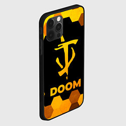 Чехол для iPhone 12 Pro Max Doom - gold gradient, цвет: 3D-черный — фото 2