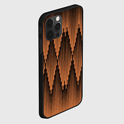 Чехол для iPhone 12 Pro Max Ромбы в полосатом закате, цвет: 3D-черный — фото 2