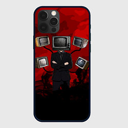 Чехол для iPhone 12 Pro Max Skibidi toilet Tv Man, цвет: 3D-черный