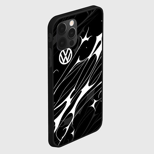 Чехол iPhone 12 Pro Max Volkswagen - острые линии / 3D-Черный – фото 2