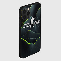 Чехол для iPhone 12 Pro Max CSGO green dark texture, цвет: 3D-черный — фото 2