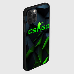 Чехол для iPhone 12 Pro Max CSGO green texture logo, цвет: 3D-черный — фото 2